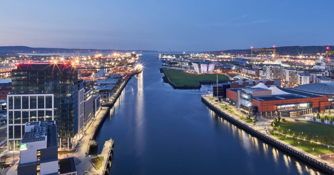 A port view of Belfast, Northern Ireland